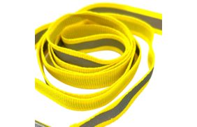 шнур плоский 3мм цв желтый со светоотражающей лентой (120см) | Распродажа! Успей купить!